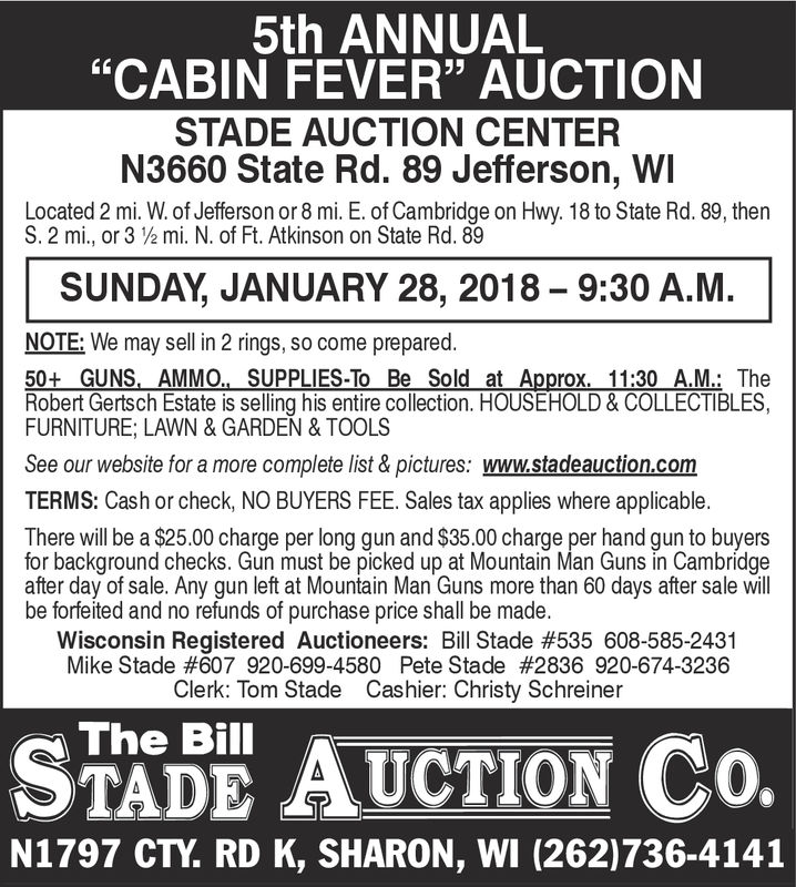 cabin fever auction