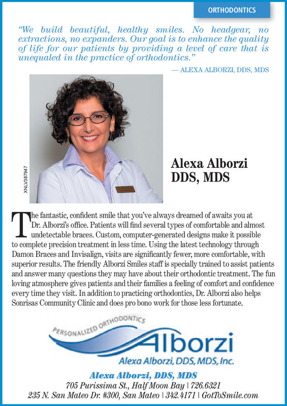 WEDNESDAY, MAY 8, 2019 Ad - Alexa Alborzi, DDS, MDS - Alborzi Orthodontics - Half Moon Bay Review