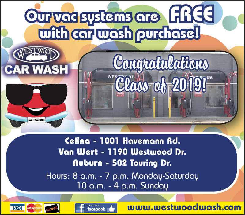 TUESDAY, MAY 21, 2019 Ad Westwood Car Wash Celina KPC Dailies