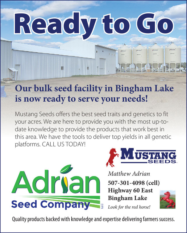 WEDNESDAY, MAY Ad - Adrian Seed Company - Cottonwood County Citizen