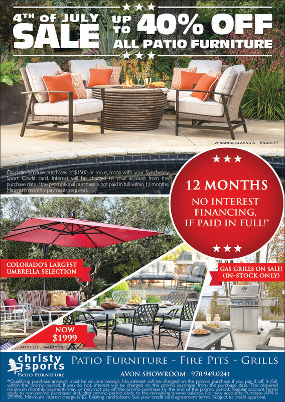 Christy Sports Patio Furniture Vail Daily, Christy Sports Lawn Furniture