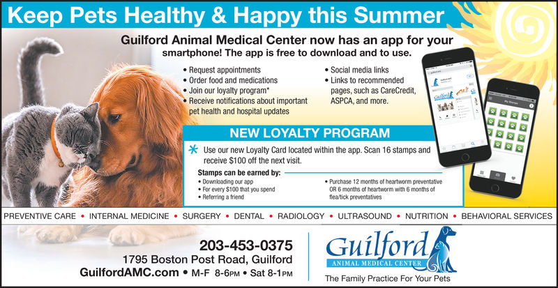 WEDNESDAY, JULY 31, 2019 Ad - Guilford Animal Medical Center - The Day