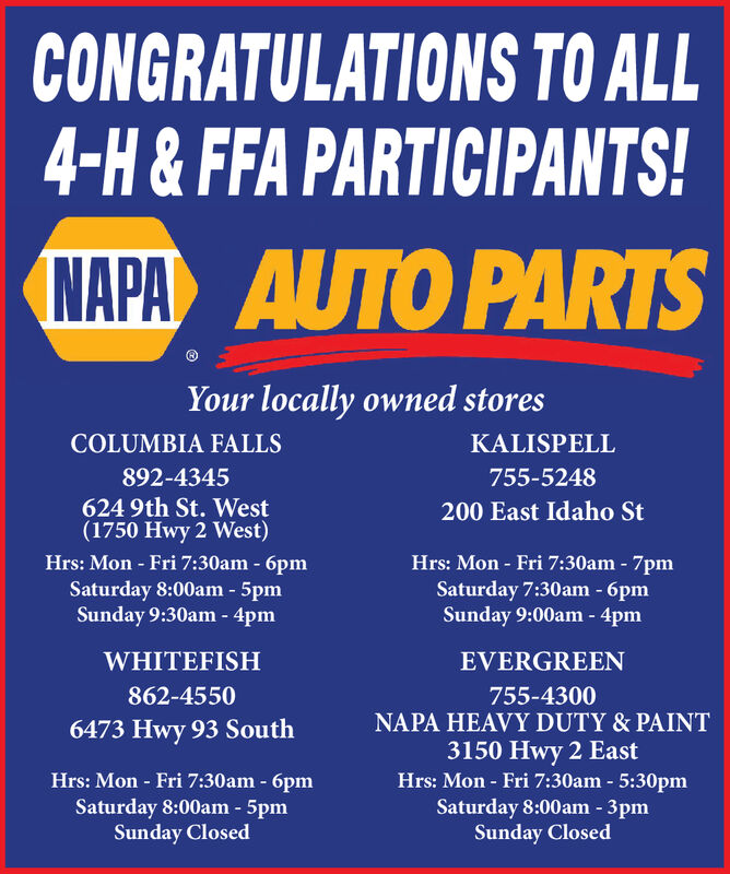 FRIDAY AUGUST 16 2019 Ad Napa Auto Parts Daily Inter Lake