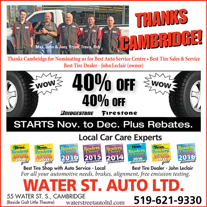 Thursday September 12 2019 Ad Water Street Auto Ltd Cambridge Times