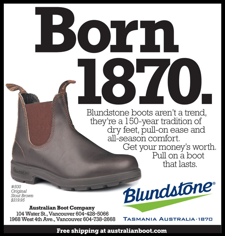 22, 2019 - Blundstone Canada - Boot Company - Vancouver Star