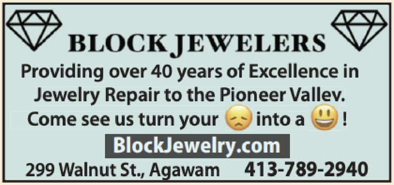 Sunday November 24 2019 Ad Block Jewelers Pioneer Valley