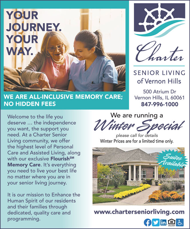 SUNDAY, FEBRUARY 9, 2020 Ad Charter Senior Living of Vernon Hills