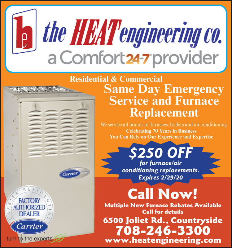 THURSDAY, FEBRUARY 13, 2020 Ad - The Heat Engineering Co - Chicago Tribune