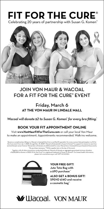 WEDNESDAY, FEBRUARY 19, 2020 Ad - Von Maur Fit for the Cure