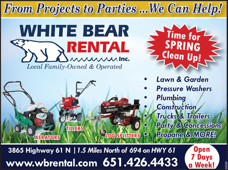 Plumbing tool rental - White Bear Rental, Inc.