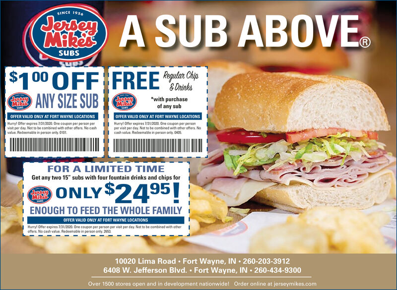 Jersey mike's best sale online coupon