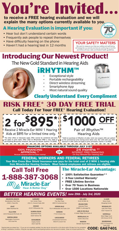 Friday June 26 2020 Ad Miracle Ear Hearing Aid Center Chicago Daily Herald Paddock