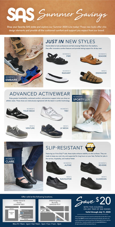 FRIDAY, JULY 3, 2020 Ad - SAS Comfort Shoes - Surrey - Vancouver Sun