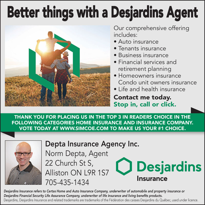 Thursday September 10 2020 Ad Desjardins Depta Insurance Agency Inc Alliston Herald