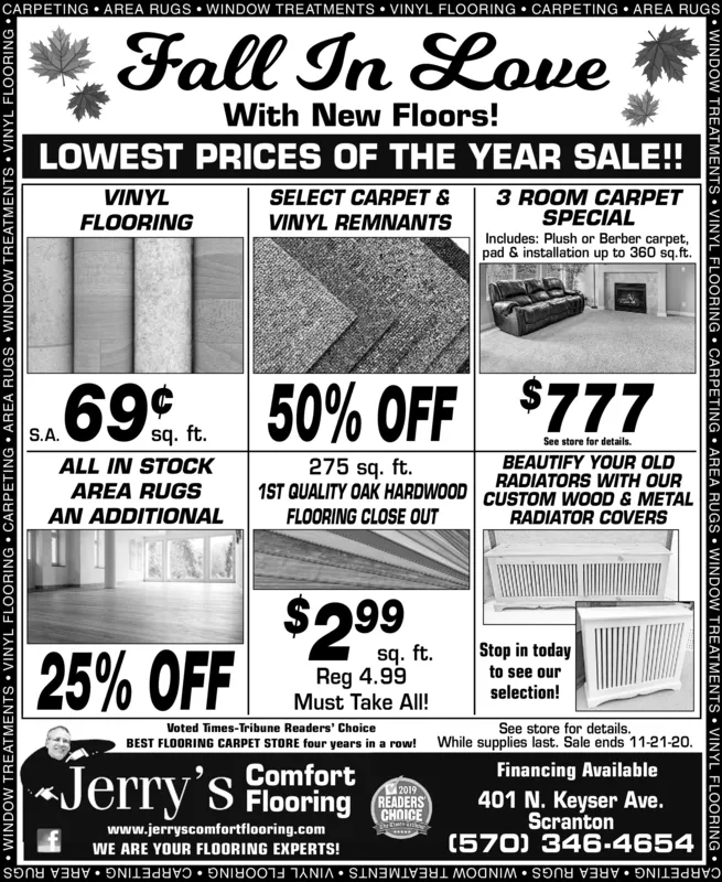 FRIDAY, NOVEMBER 6, 2020 Ad - Jerry's Comfort Flooring - The Times-Tribune
