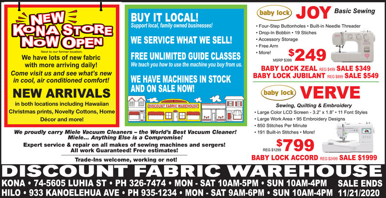 Baby Lock - Warehouse Sale
