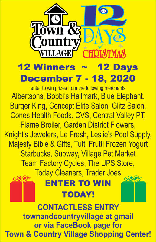 SUNDAY, DECEMBER 6, 2020 Ad Town & Country Village
