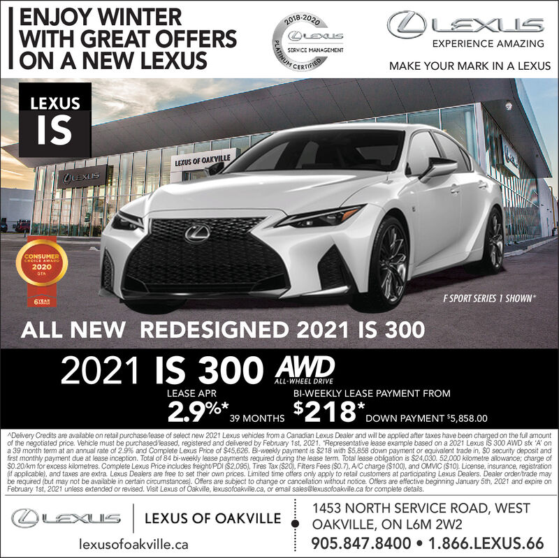 WEDNESDAY, JANUARY 13, 2021 Ad - Lexus of Oakville ...