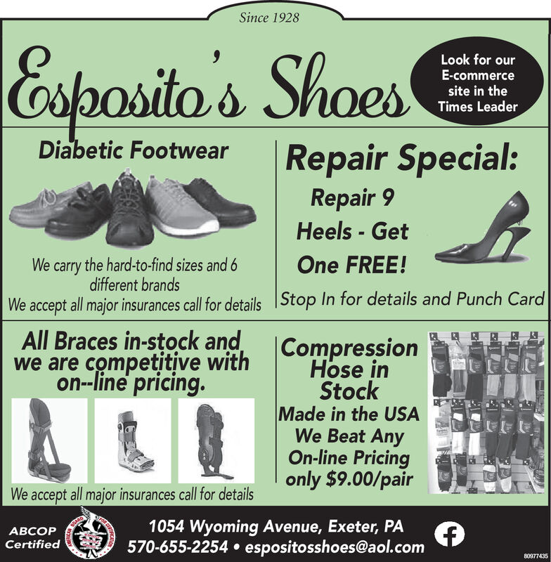FRIDAY, JANUARY 29, 2021 Ad - Esposito's Shoes - The Times Leader