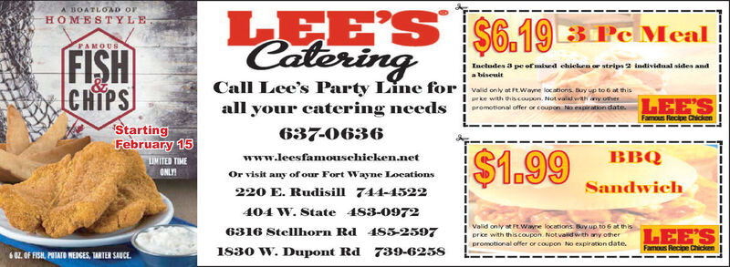TUESDAY, FEBRUARY 2, 2021 Ad - Lee's Catering - InFtWayne Monthlies