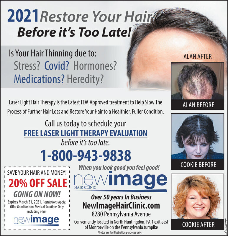 SATURDAY, MARCH 20, 2021 Ad - New Image Hair Clinic - Tribune-Review