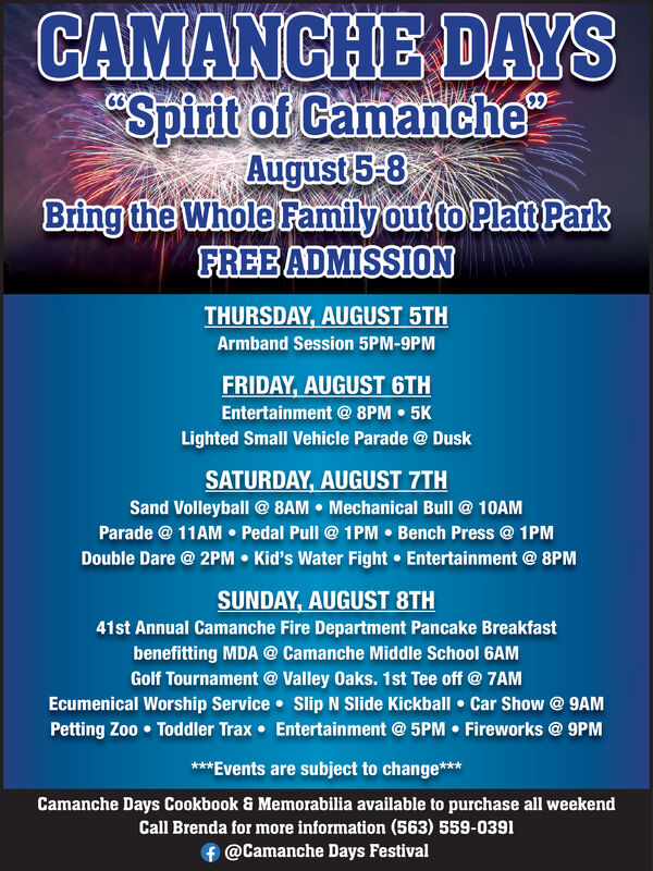 THURSDAY, MAY 20, 2021 Ad Camanche Days Sauk Valley Media