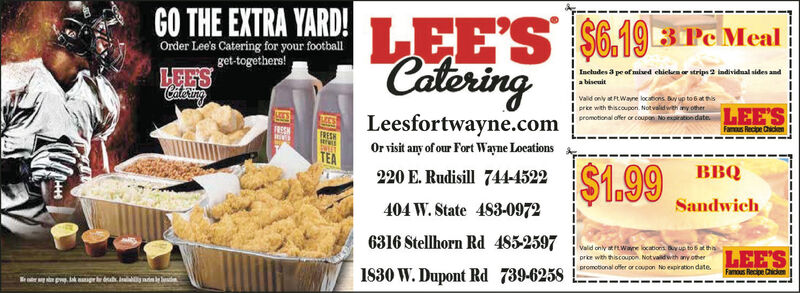 TUESDAY, NOVEMBER 2, 2021 Ad - Lee's Famous Recipe Chicken & Catering -  InFtWayne Monthlies