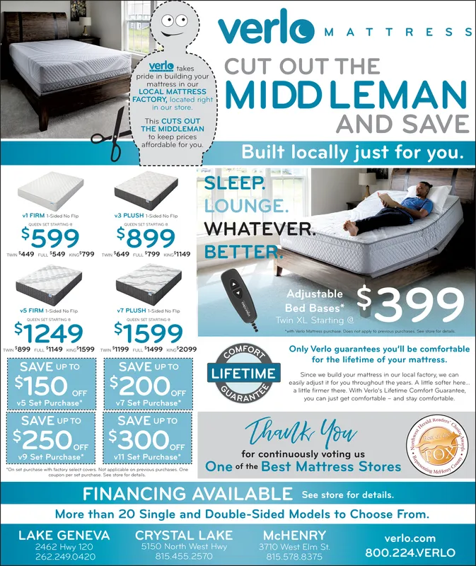 Verlo Mattress Lake Geneva