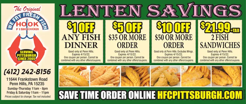 fish and hook penn hills pa SUNDAY, APRIL 10, 2022 Ad - Hook Fish & Chicken - Penn Hills