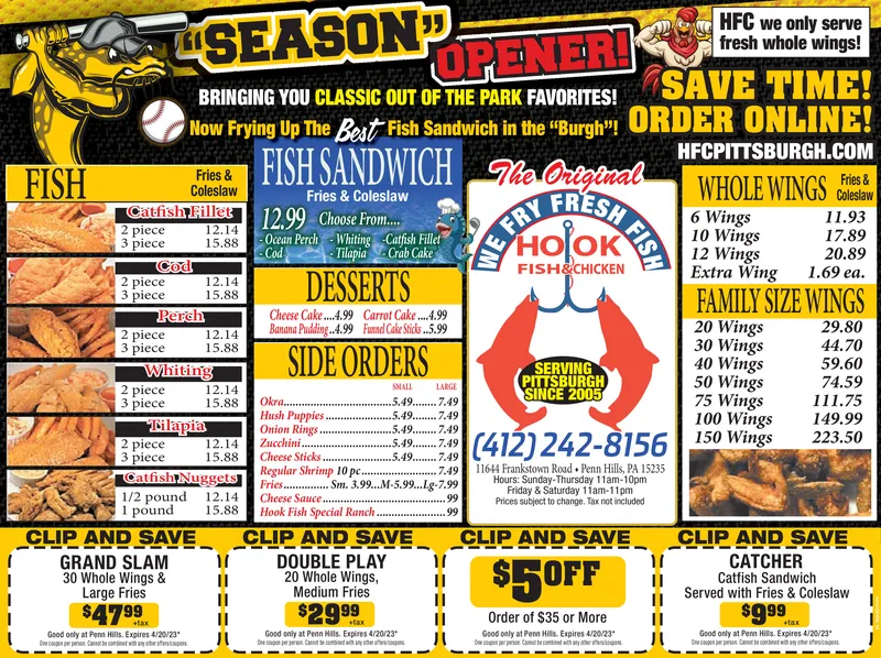 fish and hooks penn hills pa THURSDAY, APRIL 13, 2023 Ad - Hook Fish & Chicken - Penn Hills