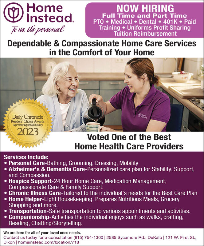 WEDNESDAY, OCTOBER 25, 2023 Ad - Home Instead Senior Care - Sauk Valley  Media