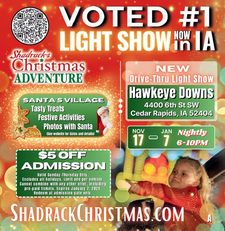 WEDNESDAY, DECEMBER 20, 2023 Ad Shadrack’s Christmas Wonderland Cedar Rapids Gazette
