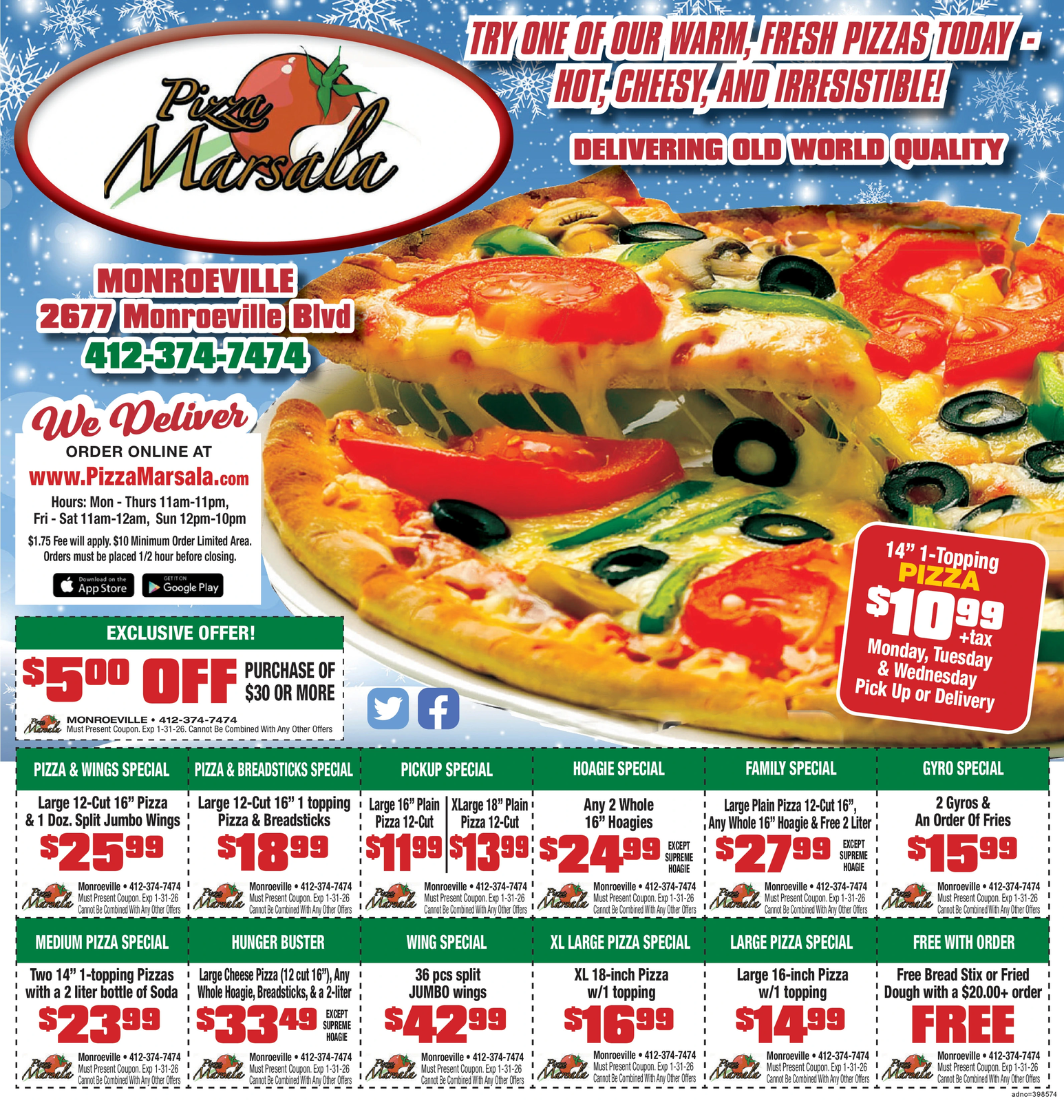 THURSDAY, JANUARY 15, 2026 Ad - Pizza Marsala - Tribune-Review