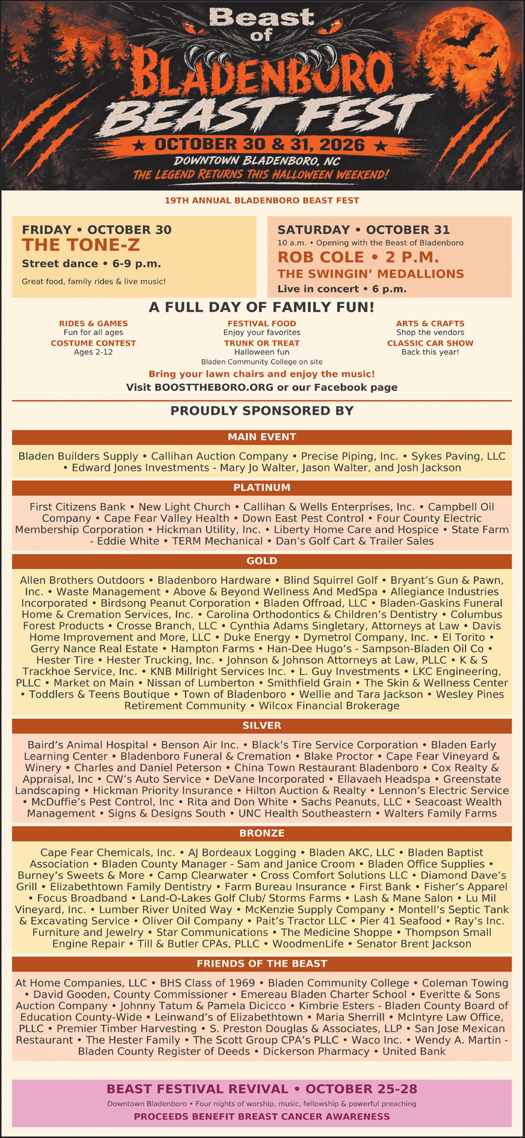 TUESDAY, OCTOBER 27, 2026 Ad - Boost the Boro - Beast Fest - Bladen Journal