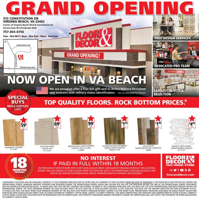 FRIDAY, JULY 6, 2018 Ad - Floor & Decor - Military Newspapers of Virginia