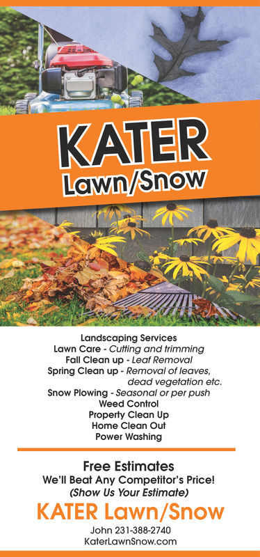Kater Lawn Snow Cadillac, Landscaping Fall Clean Up Flyers