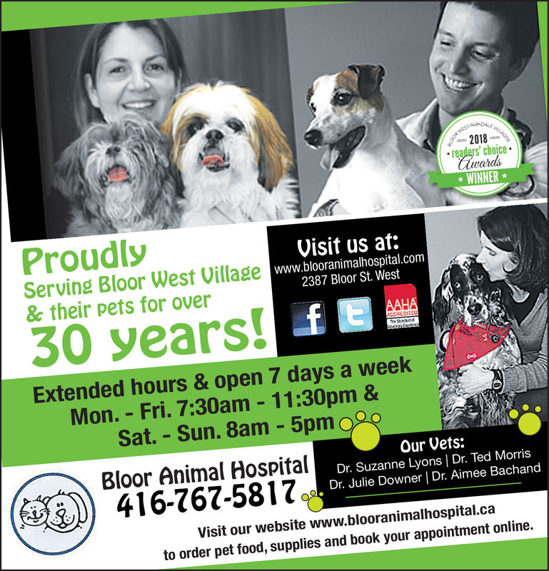 Thursday September 27 2018 Ad Bloor Animal Hospital Toronto