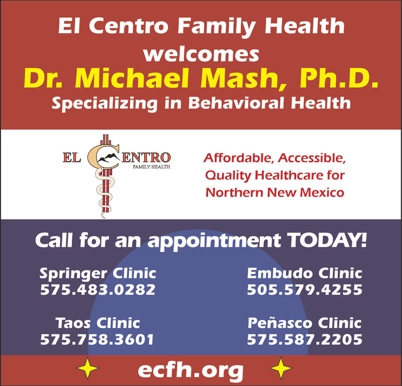 Thursday October 4 2018 Ad - El Centro Family Health - Taos - The Taos News