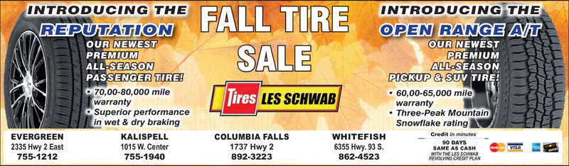 THURSDAY, OCTOBER 11, 2018 Ad - Les Schwab Tire Center - Kalispell