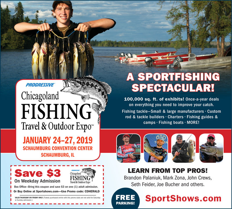 FRIDAY, FEBRUARY 15, 2019 Ad - Chicagoland Fishing, Travel & Outdoor Expo -  Daily Herald (Paddock)