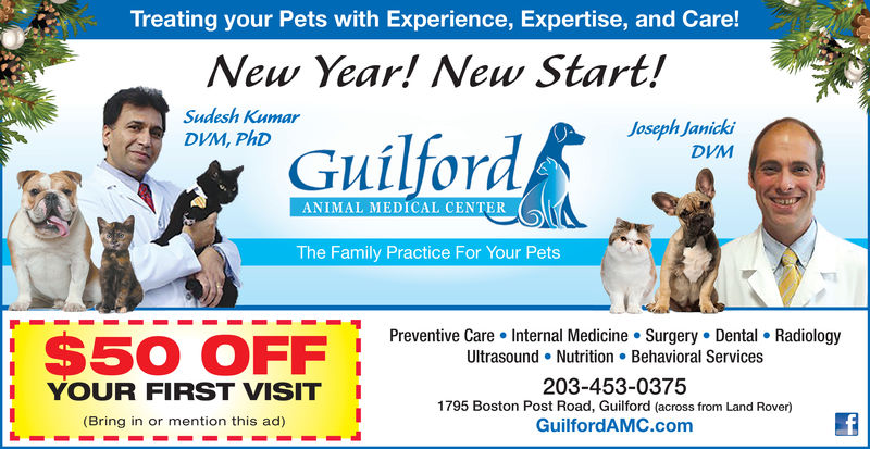 WEDNESDAY, FEBRUARY 20, 2019 Ad - Guilford Animal Medical Center - The Day