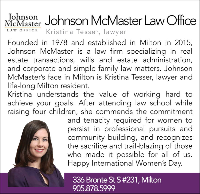 THURSDAY, MARCH 7, 2019 Ad - Johnson McMaster Law Office ...